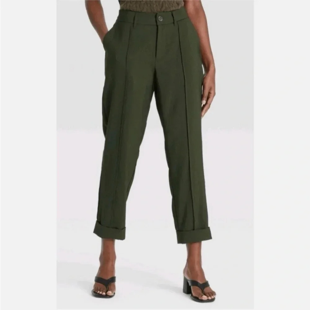 A New Day Pants Womens Green Cuffed Ankle Pants. 6 - Picture 1 of 9